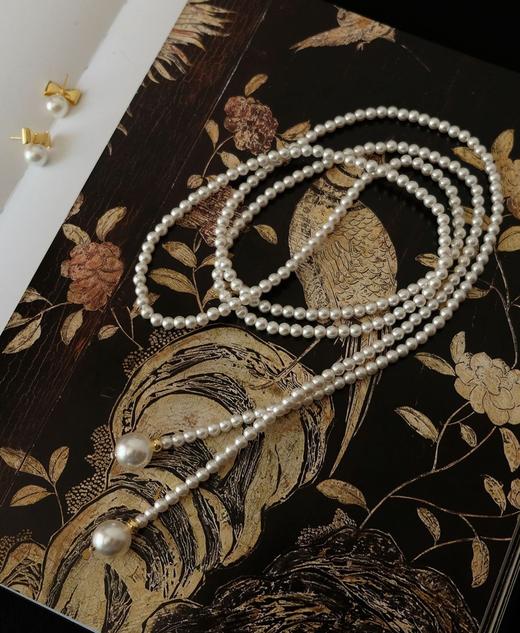 宝藏款多种戴法施华洛珍珠项链时髦超长多层叠戴衬衫毛衣链 商品图12