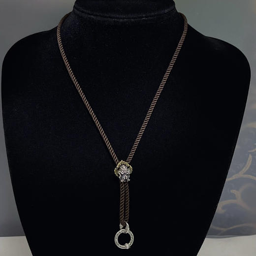 高端s925纯银大鹏鸟项链绳子男女复古多功能扣金刚杵编织吊坠挂绳 商品图4