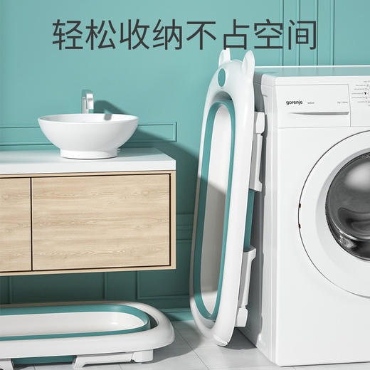 婴儿洗澡盆宝宝折叠浴盆新生幼儿童可坐躺家用大号小孩沐浴桶用品 商品图2