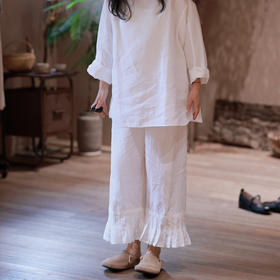 黄阿福 汉麻风琴褶衬裤