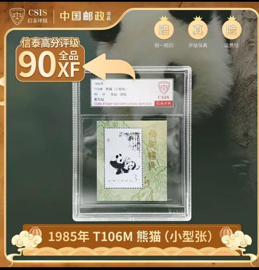 1985年 T106M 熊猫 小型张 评级 90分 商品图0