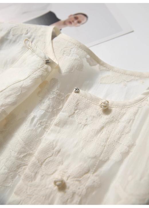 新中式蕾丝提花天丝国风盘扣轻薄防晒小衫 商品图8