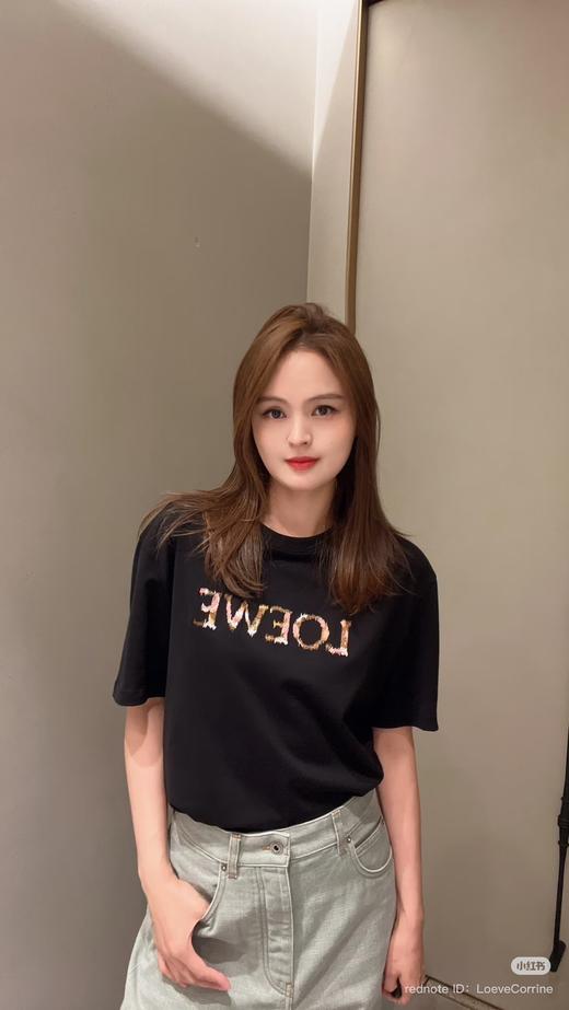 728-1渠道圆正 25早秋新款 lew彩字母款男女同款宽松短袖T恤 中厚 我穿M老朱穿L 商品图6