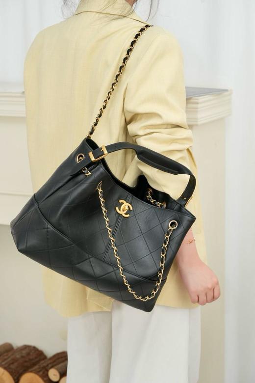 店庆专享！BT320-香奈儿25A级手工坊购物袋原厂黑牛小号（BT*MM） 商品图7