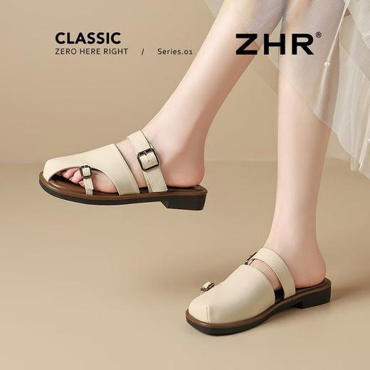 ZHR则则双扣饰平底拖鞋女2025夏季新款包头拖外出通勤ins超软女鞋 商品图6
