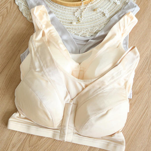 丁摩 高端品质桑蚕丝针织真丝文胸无刚托前扣文胸S020 商品图0