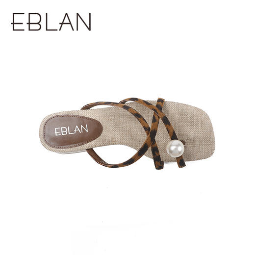 2楼伊伴2025夏季低跟清凉人字拖优雅珍珠时装凉拖B25325126 商品图2