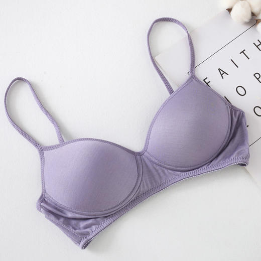 丁摩 日系真丝内衣女小胸薄款舒适调整型无钢圈文胸无痕桑蚕丝胸罩5ZF-1801 商品图11