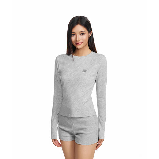 FDR官方店 R字印花圆领修身长袖t恤女秋季辣妹显瘦内搭运动上衣 商品图2