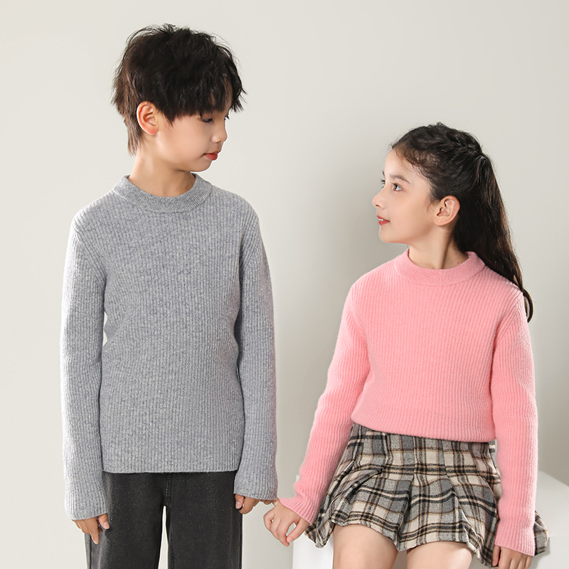 Avann阿曼衣圆领抽条儿童羊毛衫MWF46