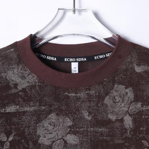 T4430SDSA秋季新款男士痞帅美式玫瑰花印花圆领长袖T恤复古百搭时尚 商品图2