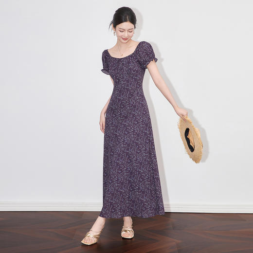 「高货wl」全新升级【铂金会员339/天猫459/差价120】(14120)洛诗琳法式浪漫文艺印花裙2025夏季领口系带气质连衣裙女 商品图1