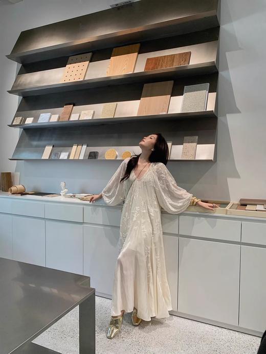 法式鱼尾植绒拼接长裙送防透吊带 商品图2