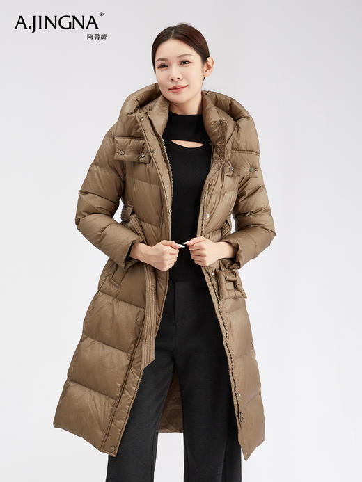 【商城同款】阿菁娜智性立领连帽羽绒服F30D216006 商品图2