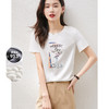 【专属特价】熙世界真丝印花t恤女短袖夏2025新款宽松显瘦百搭圆领桑蚕丝上衣 商品缩略图0