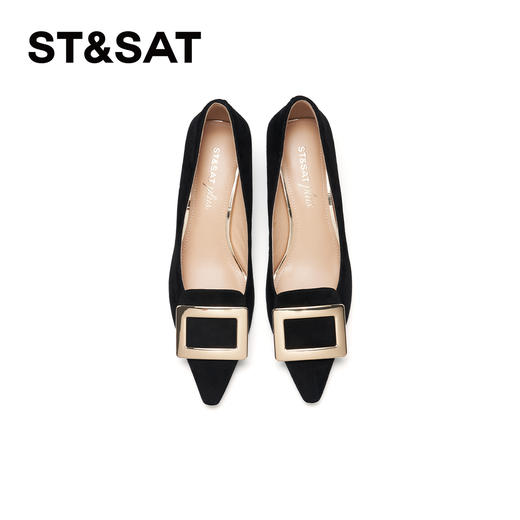 星期六焦糖棕金属方扣细高跟SSD3111112 商品图12