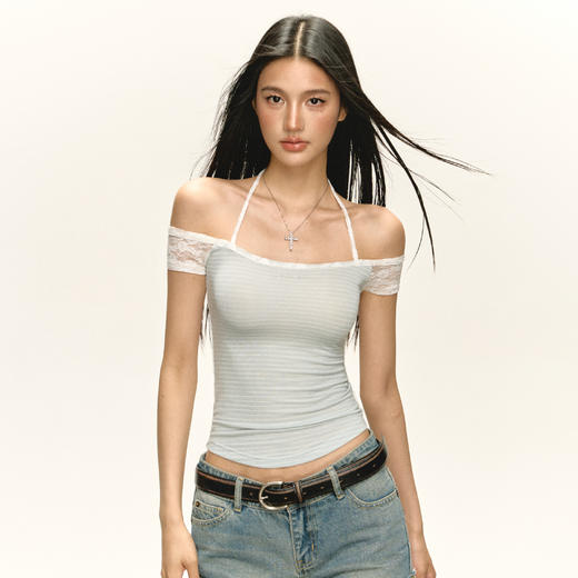 Ariseism 美式复古设计感短袖t恤女夏季新款辣妹修身上衣 商品图2