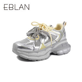 2楼伊伴2025年夏季串珠鞋挂撞色鞋带厚底老爹鞋B25321111