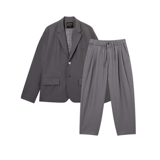 NPC潮牌老钱风刺绣落肩廓形西服西裤套装男随性金属扣NP4CJR08 商品图6