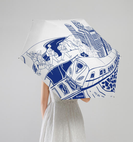 蜡染文创五折叠遮阳伞 商品图0