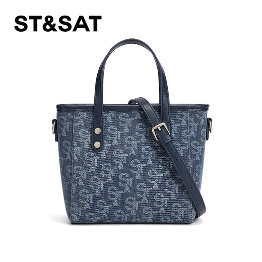 星期六复古牛仔风印花手提包SSD521A06W 商品图3