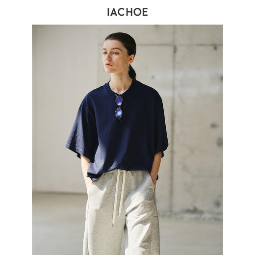 棉仓3631501011-IACHOE廓形四色短款T恤 商品图0