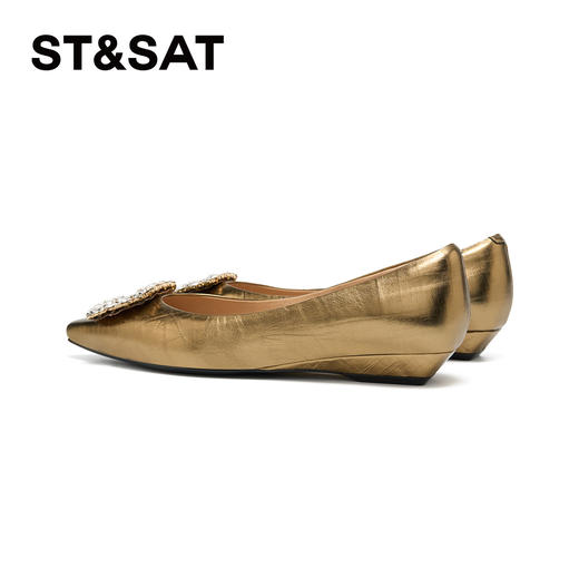 星期六轻奢大气钻扣浅口低跟单鞋SSD3111084 商品图11