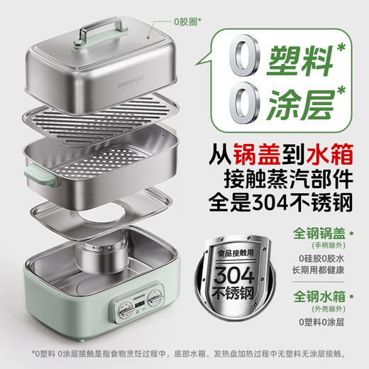 大宇新品电蒸锅多功能家用蒸煮一体锅三层大容量S27 商品图1