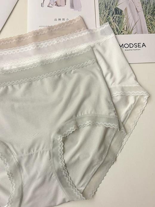 奥地利兰精超柔超细旦莫代尔亲肤透气舒适女中腰三角裤蕾丝Z027 商品图5