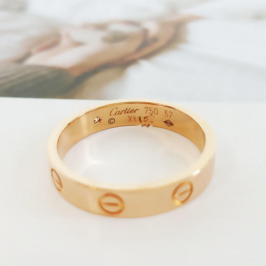 【95新】Cartier卡地亚LOVE系列B4050757 18K玫瑰金窄版单钻LOVE戒指中性款现售价：6200！130725TJ30 商品图5