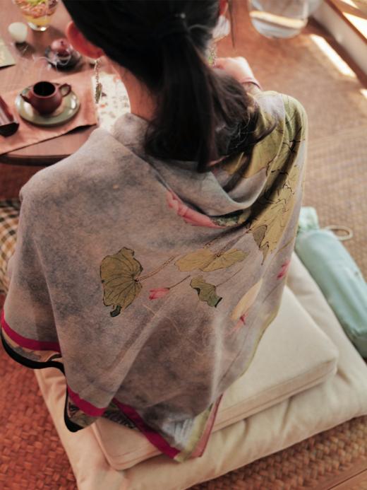 荷塘月色 夏日清凉空调房披肩 山林曦照 商品图3