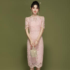 「自」全新升级【铂金会员422/天猫569/差价147】(02052)洛诗琳新中式气质刺绣连衣裙225夏季国风修身改良旗袍裙女