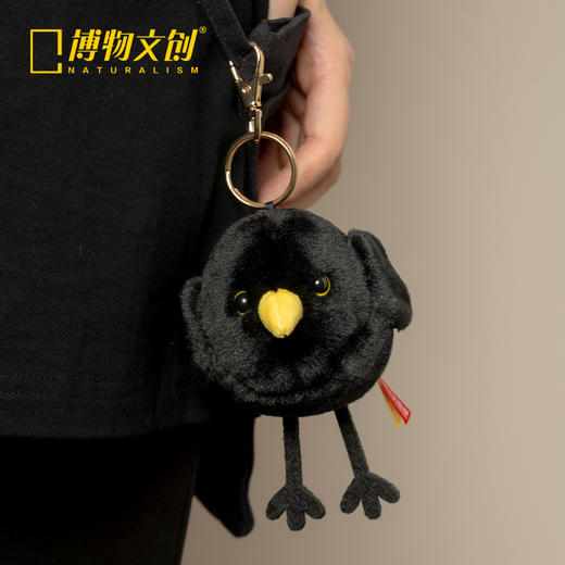 博物文创 啾儿系列第三弹 乌鸫 可发声小鸟球啾啾呆萌可爱节日礼物书包挂件 商品图1