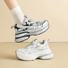 ZHR则则银色老爹鞋女2025春夏新款厚底透气增高7cm爆款休闲鞋