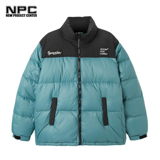 NPC潮牌胸前小皇冠绣花拼接撞色保暖休闲羽绒面包服情侣NP28DJ02 商品图2