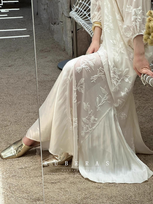 法式鱼尾植绒拼接长裙送防透吊带 商品图13