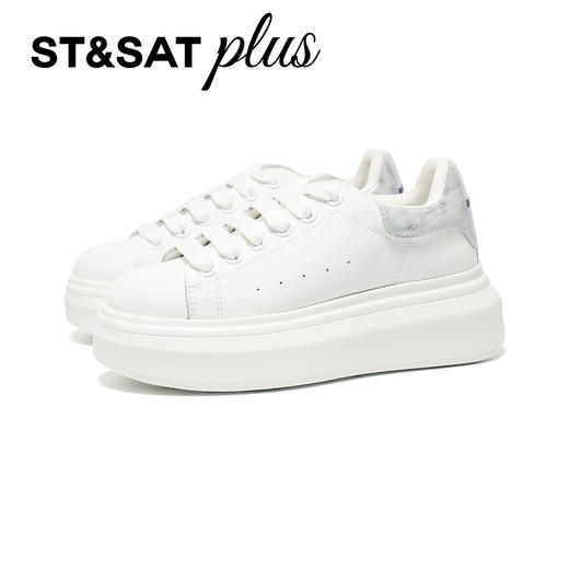 星期六经典白色厚底增高板鞋SSD3112194 商品图7