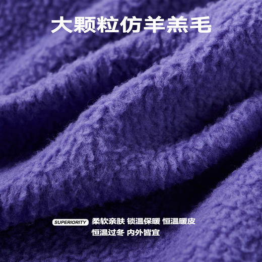 NPC潮牌CC系列仿羊羔毛连帽刺绣卫衣秋冬情侣加绒卫衣CC3AST40 商品图4