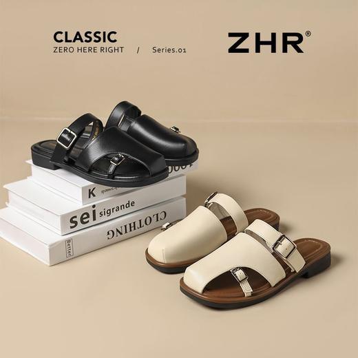 ZHR则则双扣饰平底拖鞋女2025夏季新款包头拖外出通勤ins超软女鞋 商品图9