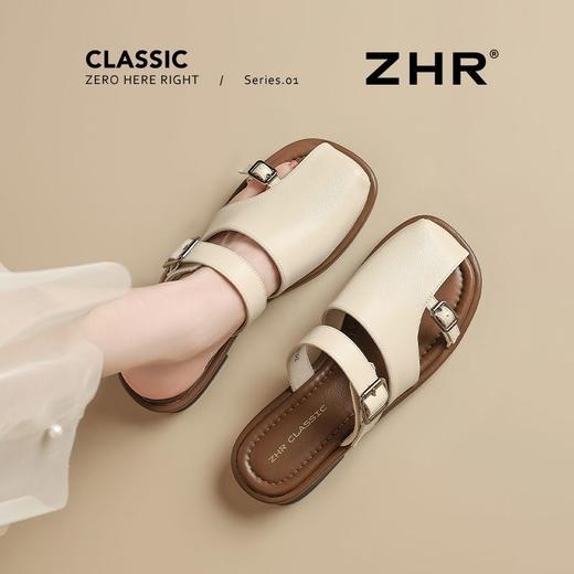 ZHR则则双扣饰平底拖鞋女2025夏季新款包头拖外出通勤ins超软女鞋 商品图5