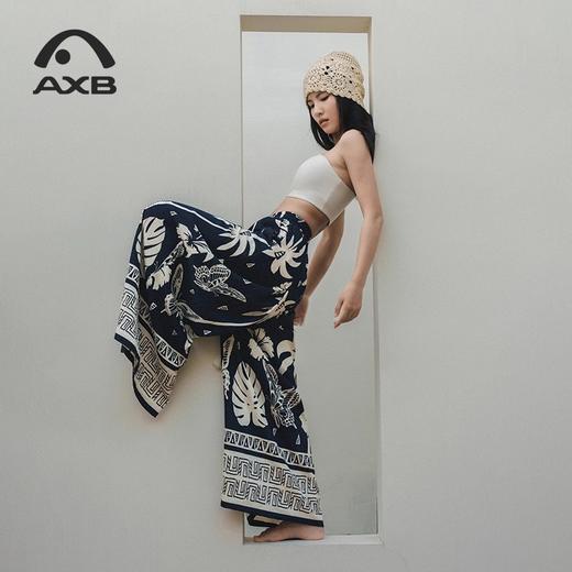 爱暇步2025新款度假风高腰抽绳阔腿宽松垂感休闲裤女夏季薄款透气X25396RN 商品图3