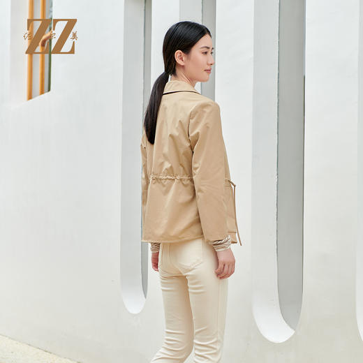 佐尔美经典纯色时尚简约风衣外套上衣女E33FZ12 商品图4