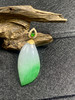 【FC0066】18K金镶嵌翡翠飘绿随型吊坠 水润光泽 色泽阳绿 美观大气 商品缩略图0