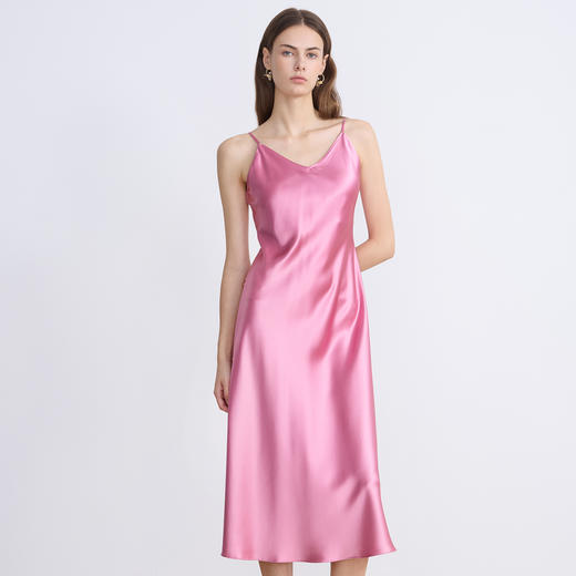 EITIE爱特爱缎面粉色吊带礼服裙7907623 商品图3