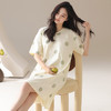 丁摩 大码睡裙女夏季薄款半袖波点中长裙外穿甜美可爱女士【棉+莫代尔】睡裙5ZF-  22581 商品缩略图5