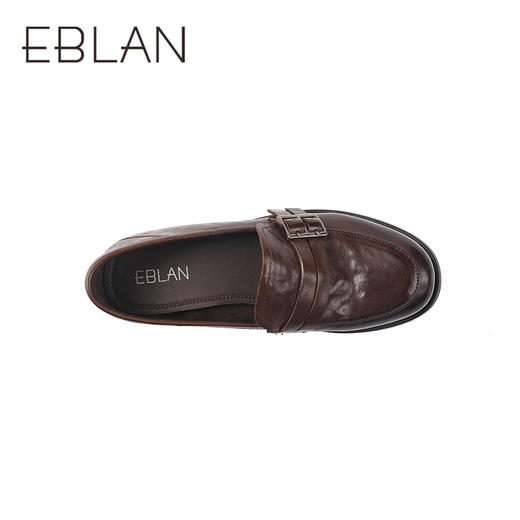 2楼伊伴2025年秋季复古乐福鞋百搭纯色自在低跟薄底乐福鞋B25456701 商品图2