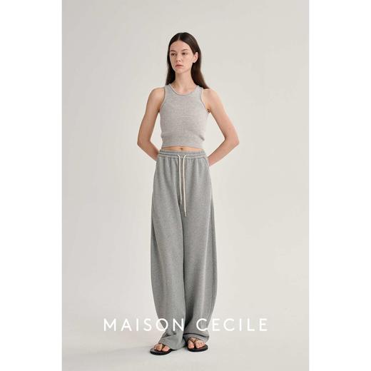 MAISON CECILE 春秋亚麻宽松休闲连帽卫衣外套/松紧腰抽绳长裤 商品图4