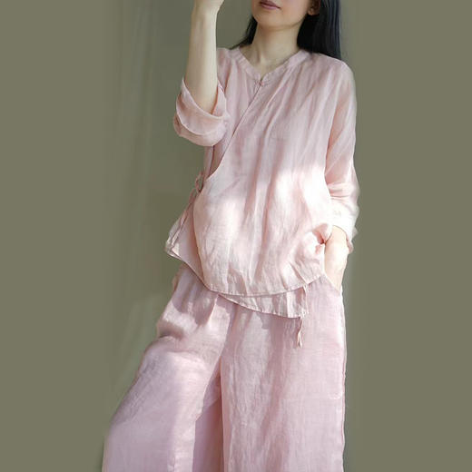 裁缝学苑AH38新中式斜襟立领小衫宽松阔腿裤套装纸样女装样板图纸 商品图0