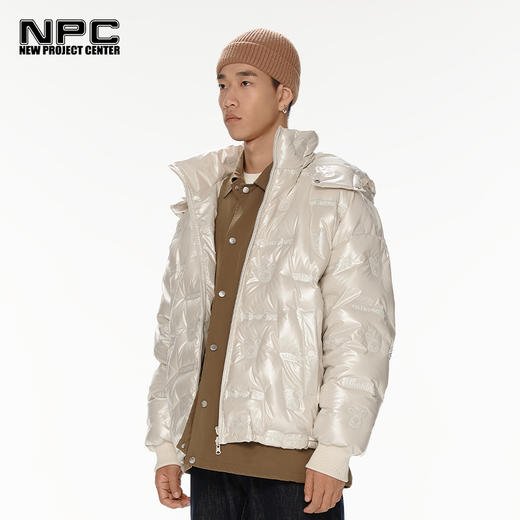 NPC潮牌男装满印MINONO夜光连帽冬季短款加厚羽绒服NP28DJ41 商品图2
