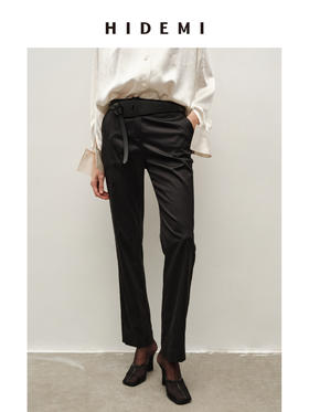 HIDEMI 进口天丝聚氨酯缎面超显瘦烟管裤神裤
